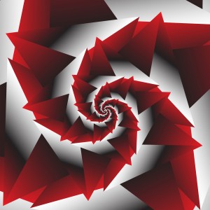 Abstract Geometric Red Graphics